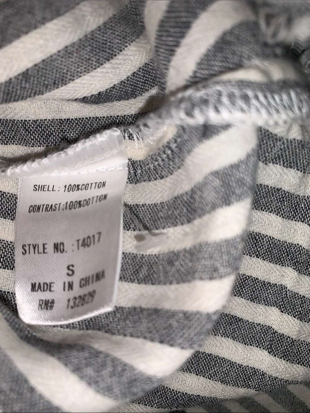 MIOU MUSE Women's Gray & White Striped Button-Down Shirt